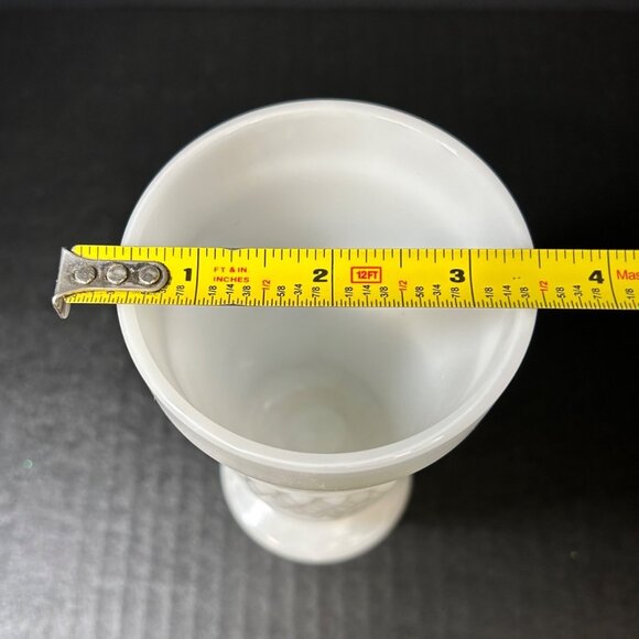 Anchor Hocking White Milk Glass Footed Tumbler Goblet Grape Vine Design Set of 6 - Picture 5 of 5